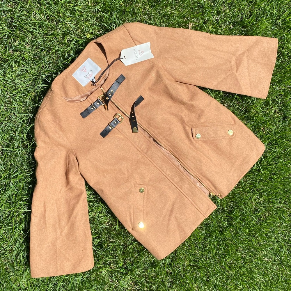 Guess tan wool lined jacket